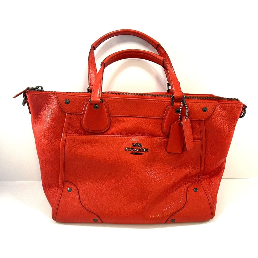 Coach Mickie Leather Satchel Crossbody & Matching Wallet Set - Cardinal Red - Picture 2 of 16